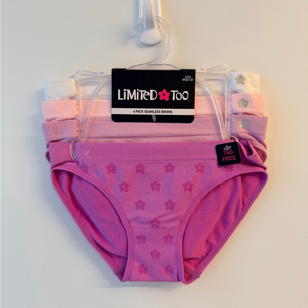 Limited Too Girls' Pink and Purple Floral Briefs - 4 Pack